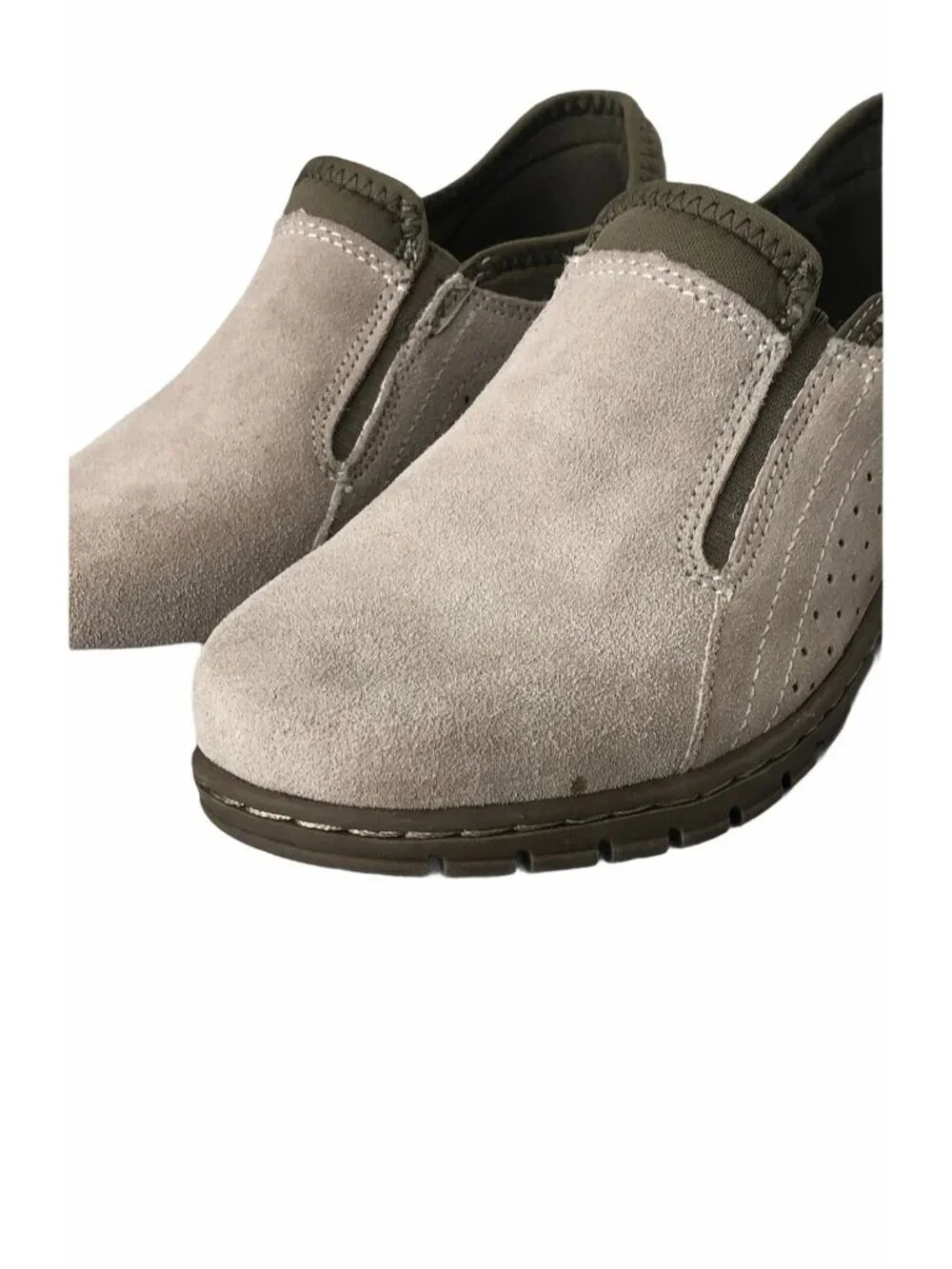 Eddie Bauer Deep Cushioning Birch Bay Beige Suede Leather Loafer Womens 6 M Shoe